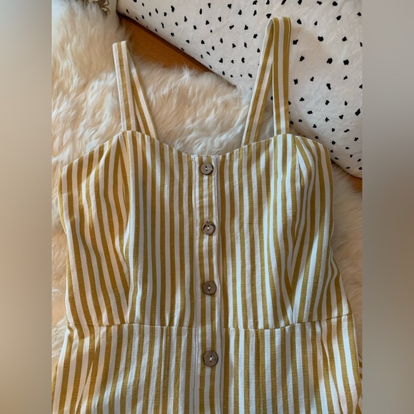 Miki Olive-Yellow Striped Sundress - Picture 6 of 7